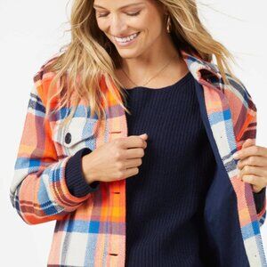 Outerknown Women's Blanket Shirt Jacket - S Flame Mav Plaid